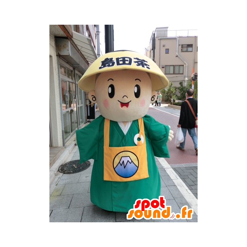 Mascot Shimada Ei tea, Japanese with an apron and a hat - MASFR27207 - Yuru-Chara Japanese mascots