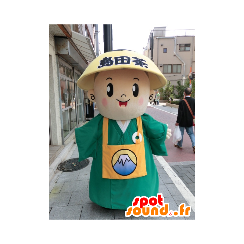 マスコット島田栄茶、エプロンと帽子をかぶった日本人-MASFR27207-日本のゆるキャラマスコット