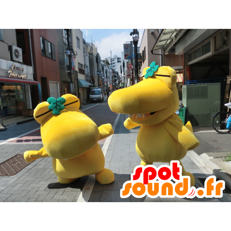 2 mascotte Kashiwani grande successo coccodrilli giallo - MASFR27208 - Yuru-Chara mascotte giapponese