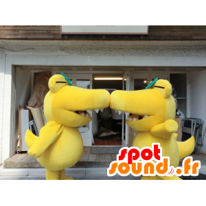 2 mascotes Kashiwani crocodilos amarelo muito bem sucedidos - MASFR27208 - Yuru-Chara Mascotes japoneses