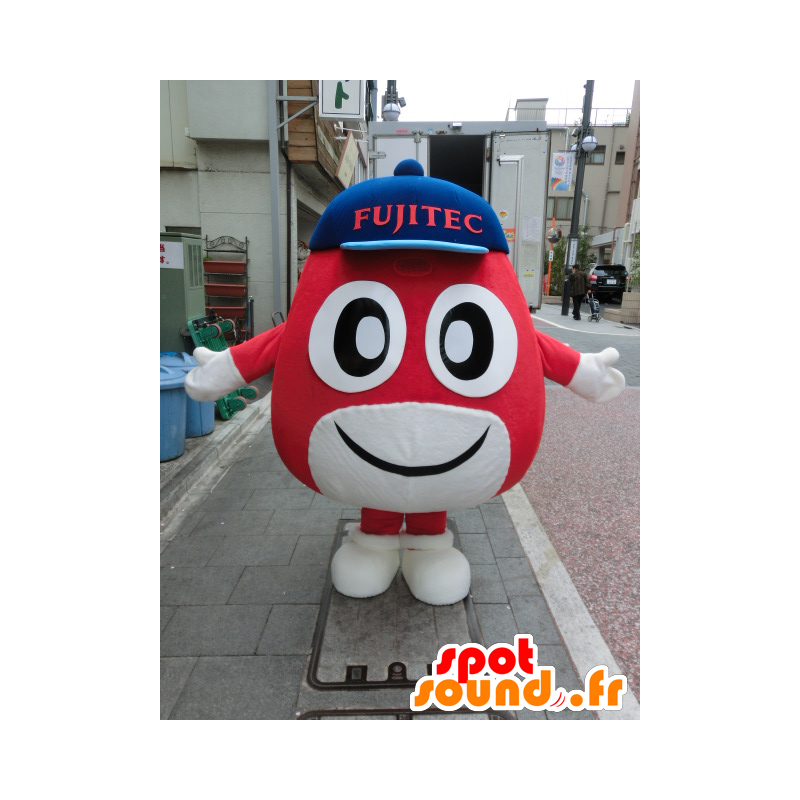 Fujitech mascot, round man, red and white - MASFR27209 - Yuru-Chara Japanese mascots