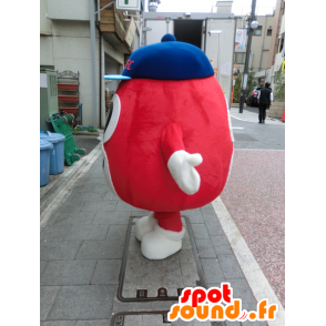 Mascotte de Fujitech, bonhomme rond, rouge et blanc - MASFR27209 - Mascottes Yuru-Chara Japonaises