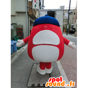 Mascot Fujitech, rund mann, rød og hvit - MASFR27209 - Yuru-Chara japanske Mascots
