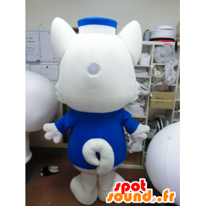 Mascot AkiAyumi kun, witte hond buschauffeur - MASFR27210 - Yuru-Chara Japanse Mascottes