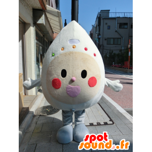 Mascotte d'Ethusiasm kun, robot blanc mignon et souriant - MASFR27211 - Mascottes Yuru-Chara Japonaises