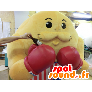 Maskot Todorokki žluté boxer s rukavice a šortky - MASFR27212 - Yuru-Chara japonské Maskoti