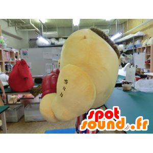 Mascot Todorokki keltainen nyrkkeilijä käsineet ja shortsit - MASFR27212 - Mascottes Yuru-Chara Japonaises