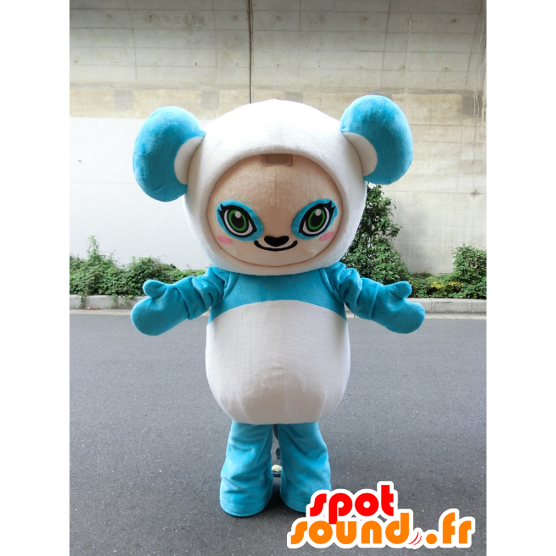 Aguamarina de la mascota de la panda Chari, blanco y azul muy lindo panda - MASFR27213 - Yuru-Chara mascotas japonesas