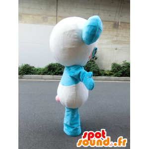 Aqua Mascot Panda Chari valkoinen panda ja erittäin söpö sininen - MASFR27213 - Mascottes Yuru-Chara Japonaises