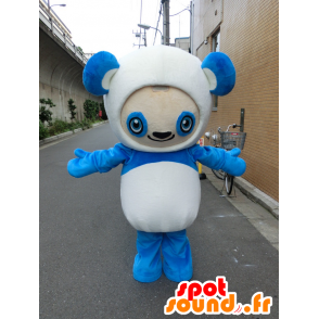 Aqua Panda Mascot Chara, white and very cute panda blue - MASFR27214 - Yuru-Chara Japanese mascots