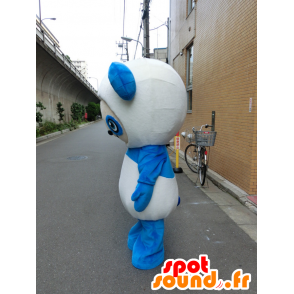 Aqua Panda Mascot Chara, white and very cute panda blue - MASFR27214 - Yuru-Chara Japanese mascots