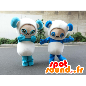 Mascotte d'Aqua Panda Chari et d'Aqua Panda Chara, 2 pandas - MASFR27215 - Mascottes Yuru-Chara Japonaises