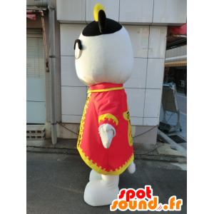 Mascotte de Hiroshi Arakawa, vache habillée d'une tunique rouge - MASFR27216 - Mascottes Yuru-Chara Japonaises