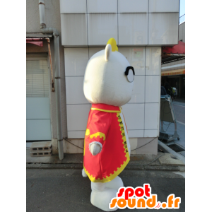 Mascot Hiroshi Arakawa, cow dressed in a red tunic - MASFR27216 - Yuru-Chara Japanese mascots