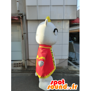 Mascot Hiroshi Arakawa, vaca vestida con una túnica roja - MASFR27216 - Yuru-Chara mascotas japonesas