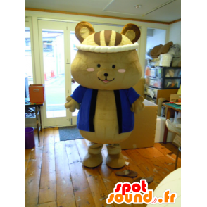 Mascot Habakichi-kun, beige Eichhörnchen mit einer blauen Kimono - MASFR27219 - Yuru-Chara japanischen Maskottchen