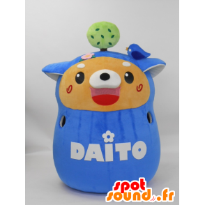 Daito mascotte, cane blu con un albero e un uccello - MASFR27220 - Yuru-Chara mascotte giapponese