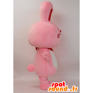 Mascotte de Iiheya rabbit, lapin rose blanc et rouge - MASFR27221 - Mascottes Yuru-Chara Japonaises