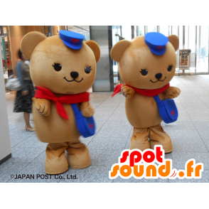 Mascotes Posukuma, 2 Teddy bege com tampas - MASFR27222 - Yuru-Chara Mascotes japoneses