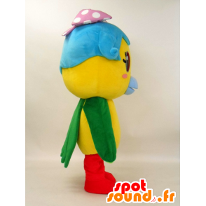 Aomi maskot, farverig fugl, sød og feminin - Spotsound maskot