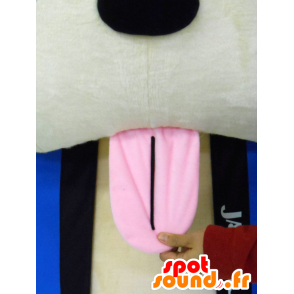 Kuruki maskot, beige hund med mask och blå kimono - Spotsound