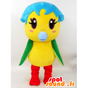 Mascot Aomi, veelkleurige vogel, leuk en vrouwelijk - MASFR27225 - Yuru-Chara Japanse Mascottes