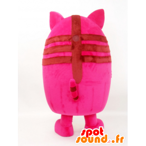 Mascot Ball Nyan, big pink and white cat, plump and cute - MASFR27226 - Yuru-Chara Japanese mascots