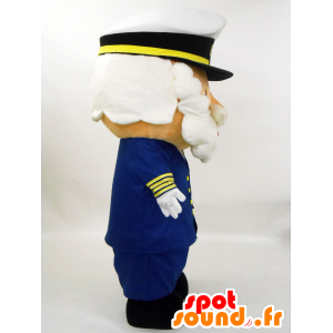 Μασκότ Captain Hammer, καπετάνιος βάρκα στην μπλε στολή - MASFR27229 - Yuru-Χαρά ιαπωνική Μασκότ