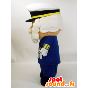 Captain Hammer maskot, båtkapten i blå uniform - Spotsound