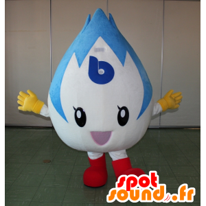 Mascot Ayaka tsu, blanco y gas llama azul - MASFR27231 - Yuru-Chara mascotas japonesas
