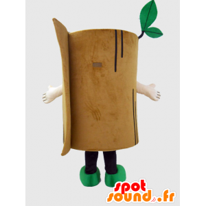 Mascot Go-kun, pedaço de madeira sorrindo, marrom e verde - MASFR27232 - Yuru-Chara Mascotes japoneses