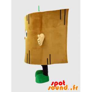 Mascot Go-kun, pedaço de madeira sorrindo, marrom e verde - MASFR27232 - Yuru-Chara Mascotes japoneses