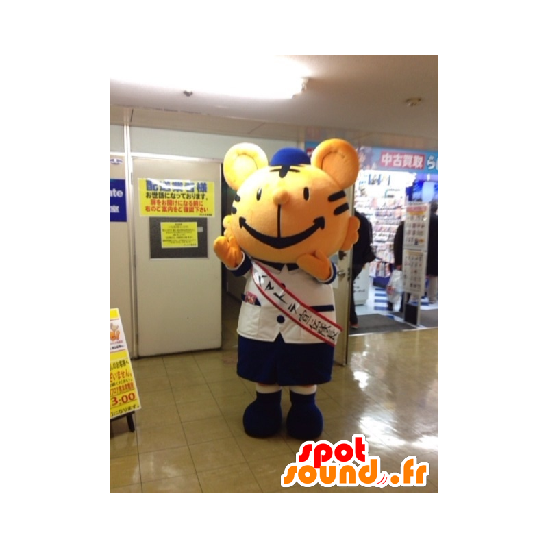 Mascot hamatora Toranka Kunin, oranssi ja musta tiikeri - MASFR27233 - Mascottes Yuru-Chara Japonaises