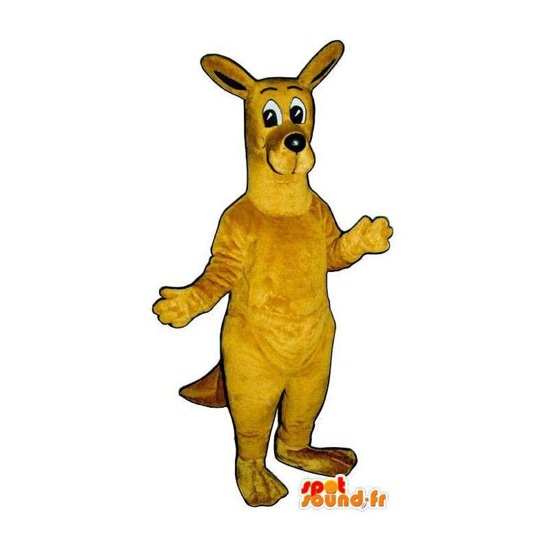 Costume de kangourou jaune. Déguisement de kangourou - MASFR007024 - Mascottes Kangourou
