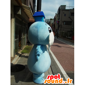 Mascot House-kun, blauw en wit walrus met een huis - MASFR27235 - Yuru-Chara Japanse Mascottes