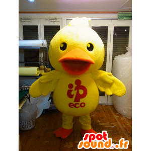 Mascotte de Flotte-kun, canard jaune et orange géant et drôle - MASFR27236 - Mascottes Yuru-Chara Japonaises