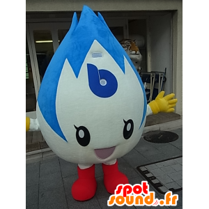 Mascot Ayaka tsu, blanco y gas llama azul - MASFR27238 - Yuru-Chara mascotas japonesas