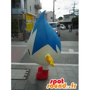Mascot Ayaka tsu, blanco y gas llama azul - MASFR27238 - Yuru-Chara mascotas japonesas