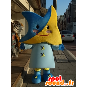 Don mascotte, geel en blauw ster mooi en lachende - MASFR27240 - Yuru-Chara Japanse Mascottes