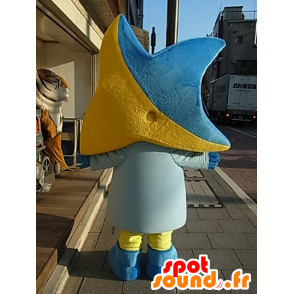 Don maskot, žlutá a modrá hvězda krásný a usměvavý - MASFR27240 - Yuru-Chara japonské Maskoti
