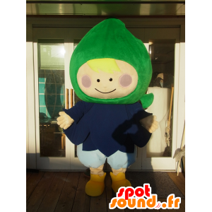 Maskot Kun Pakumu, blondýna chlapec s zeleninou na hlavě - MASFR27241 - Yuru-Chara japonské Maskoti