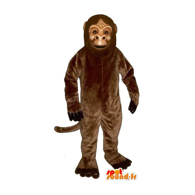 Marrom macaco mascote, realista - MASFR007026 - macaco Mascotes