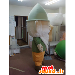 Mascotte de Putirittsu, lutin vert avec une longue barbe blanche - MASFR27242 - Mascottes Yuru-Chara Japonaises