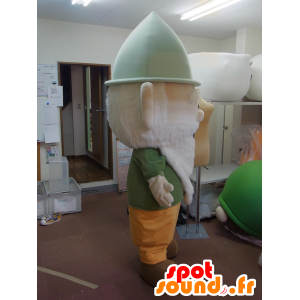 Mascot Putirittsu, groene kabouter met een lange witte baard - MASFR27242 - Yuru-Chara Japanse Mascottes