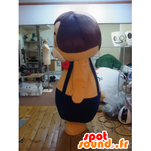 Mascot Goethe-kun, oransje og brun hund med kjeledress - MASFR27243 - Yuru-Chara japanske Mascots