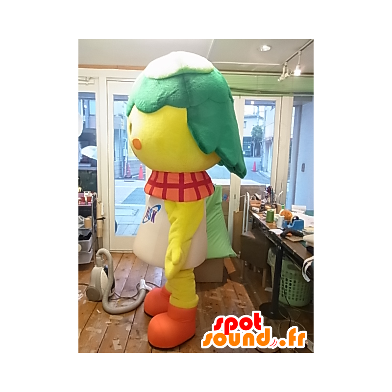 Mascot Ossis chan, geel karakter met groen haar - MASFR27244 - Yuru-Chara Japanse Mascottes