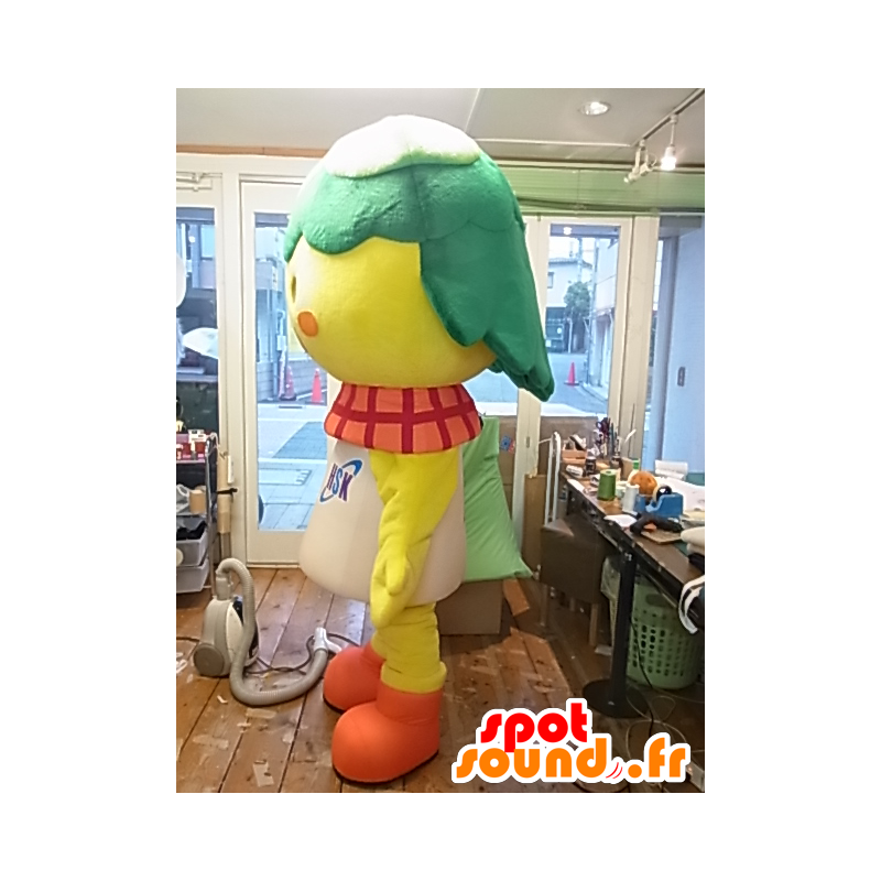 Mascota Ossis chan, carácter amarilla con el pelo verde - MASFR27244 - Yuru-Chara mascotas japonesas