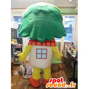 Ossis chan mascot, yellow character with green hair - MASFR27244 - Yuru-Chara Japanese mascots