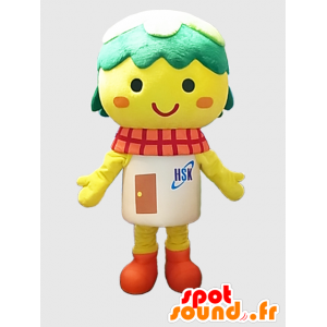 Ossis chan mascot, yellow character with green hair - MASFR27244 - Yuru-Chara Japanese mascots