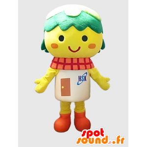 オシスちゃんのマスコット、緑髪の黄色いキャラクター-MASFR27244-日本のゆるキャラのマスコット